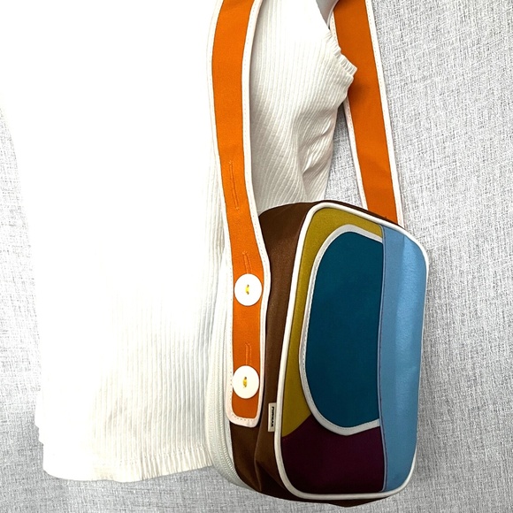 Color Block Cross Body Bag Satchel Purse Retro Style by Phonak Hearing Aid Case - Picture 5 of 5